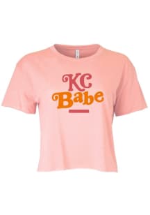 Kansas City Women's Desert Pink Babe Cropped Short Sleeve T-Shirt