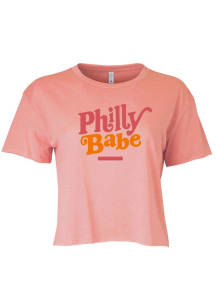 Philadelphia Women's Desert Pink Philly Babe Cropped Short Sleeve T-Shirt