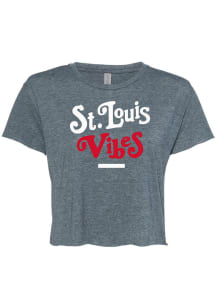 St. Louis Women's Denim Vibes Cropped Short Sleeve T-Shirt