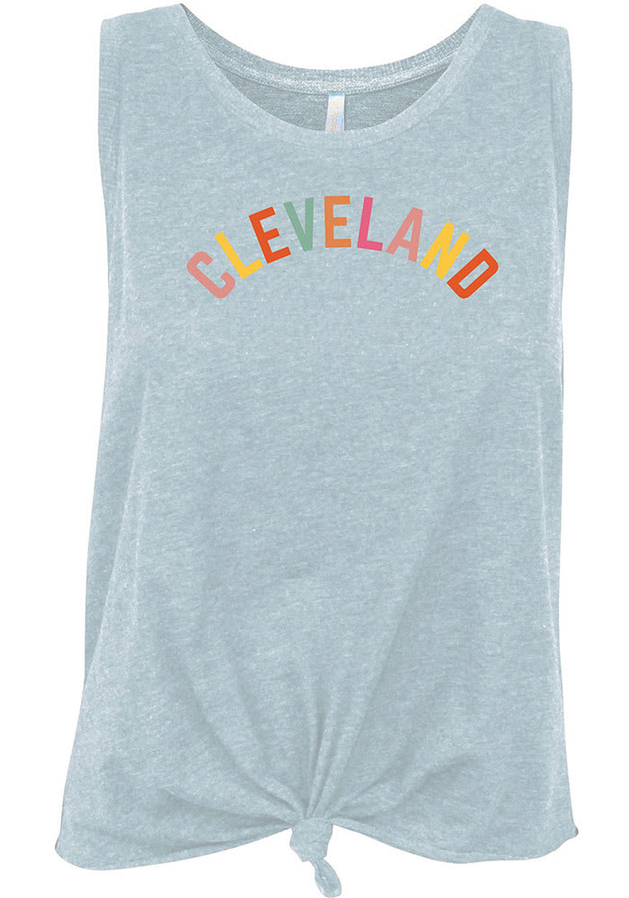 Cleveland Women's Light Blue Multi Color Wordmark Tank Top