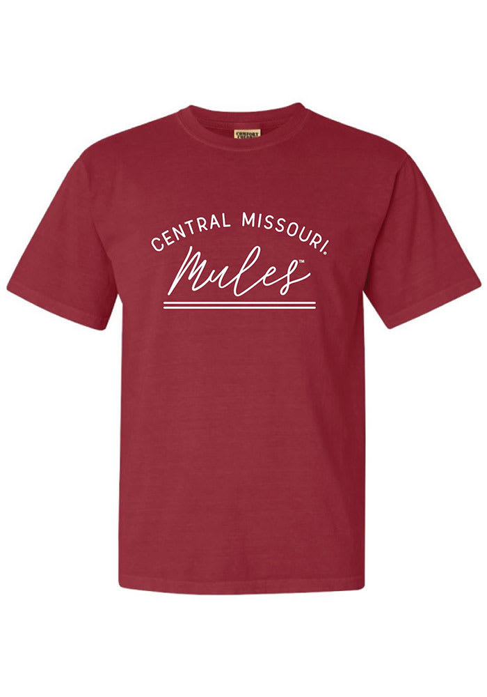Central Missouri Mules Womens Red New Basic Short Sleeve T-Shirt