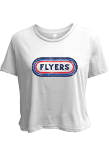 Dayton Flyers Womens White Ombre Oval Short Sleeve T-Shirt