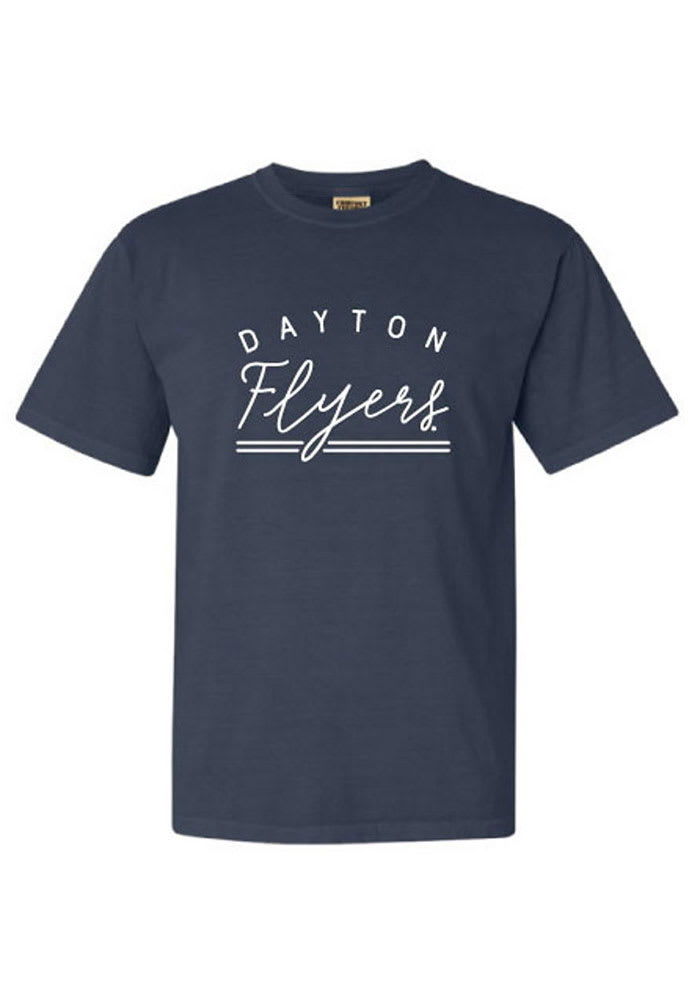 Dayton Flyers Womens Navy Blue New Basic Short Sleeve T-Shirt