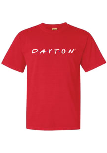 Dayton Flyers Womens Red Wordmark Dots Short Sleeve T-Shirt
