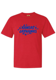 Kansas Jayhawks Womens Red Star Short Sleeve T-Shirt
