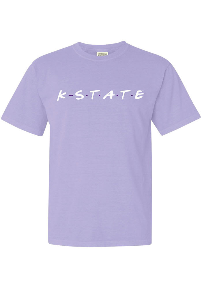 K-State Wildcats Womens Lavender Wordmark Dots Short Sleeve T-Shirt