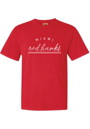 Miami RedHawks Womens Red New Basic Short Sleeve T-Shirt