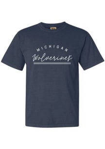 Michigan Wolverines Womens Navy Blue New Basic Short Sleeve T-Shirt