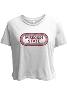 Missouri State Bears Womens White Ombre Oval Short Sleeve T-Shirt