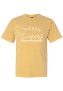 Missouri Tigers Womens Yellow New Basic Short Sleeve T-Shirt