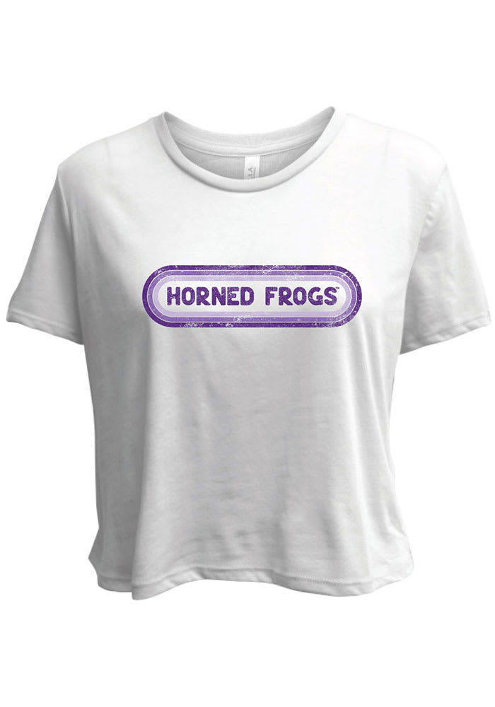 TCU Horned Frogs Womens White Ombre Oval Short Sleeve T-Shirt