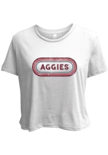Texas A&amp;M Aggies Womens White Ombre Oval Short Sleeve T-Shirt