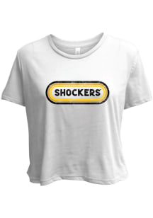 Wichita State Shockers Womens White Ombre Oval Short Sleeve T-Shirt