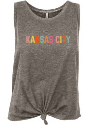 Kansas City Women's Grey Heather Multi Color Wordmark Tank Top