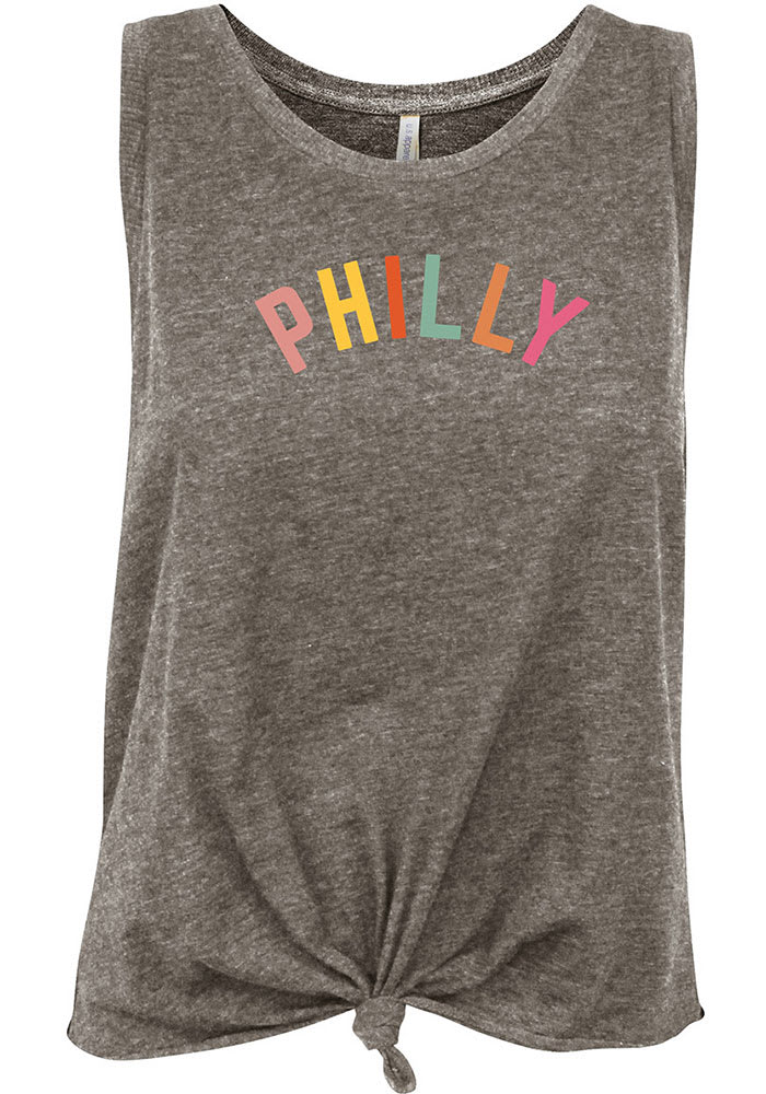 Philadelphia Womens Grey Multi Color Tank Top