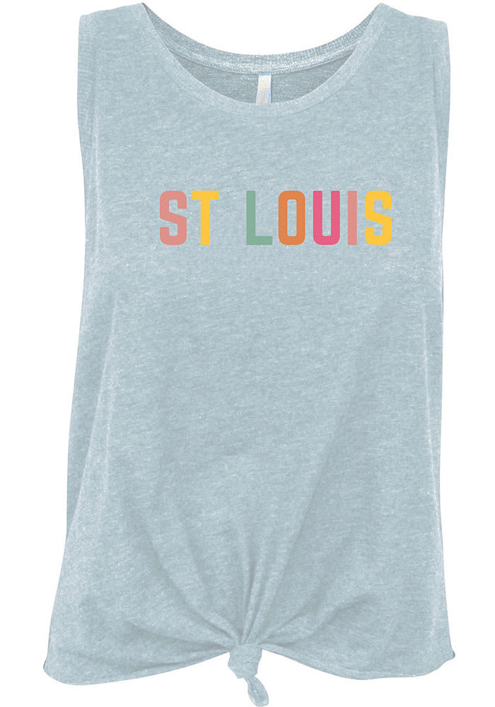St. Louis Women's Light Blue Multi Color Wordmark Tank Top