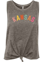 Kansas Womens Grey Multi Color Tank Top