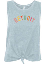 Detroit Women's Light Blue Multi Color Wordmark Tank Top