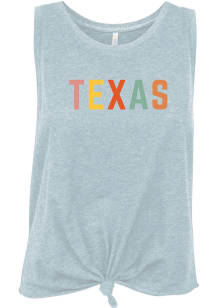 Texas Women's Light Blue Multi Color Wordmark Tank Top
