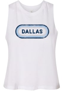 Dallas Women's White Ombre Oval Cropped Tank Top