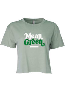 North Texas Mean Green Womens Green Attitude Crop Short Sleeve T-Shirt