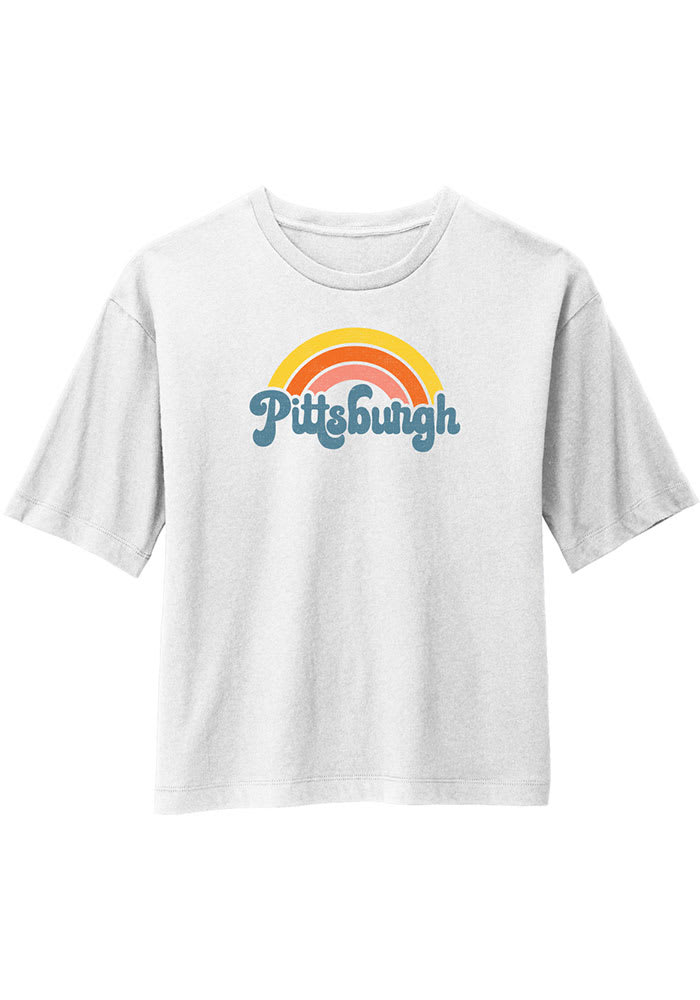 Pittsburgh Women's Rainbow Cropped Short Sleeve T-Shirt