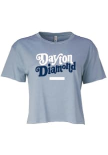 Dayton Women's Stonewash Denim Diamond Cropped Short Sleeve T-Shirt