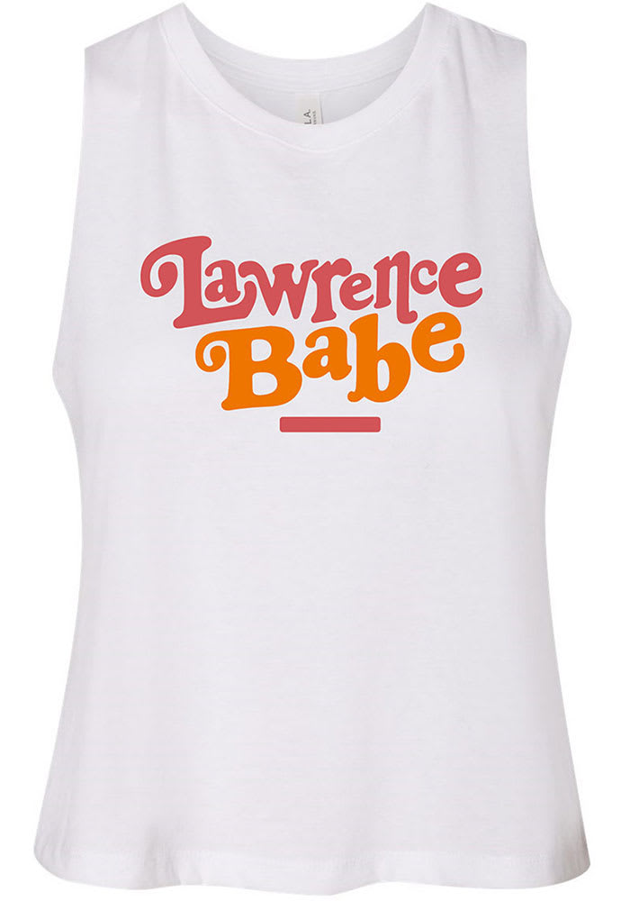 Lawrence Women's Babe Racerback Cropped Tank Top - White