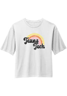 Texas Tech Red Raiders Womens White Rainbow Short Sleeve T-Shirt