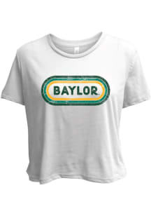 Baylor Bears Womens White Ombre Oval Short Sleeve T-Shirt