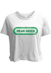 North Texas Mean Green Womens White Ombre Oval Short Sleeve T-Shirt