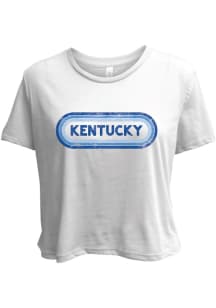 Kentucky Womens White Ombre Oval Short Sleeve T-Shirt