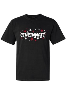 Cincinnati Women's Wordmark Stars Short Sleeve T-Shirt - Black