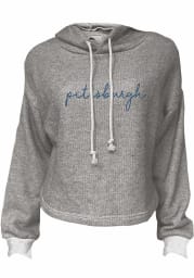 Pitt Panthers Womens Grey Coastal Terry Hooded Sweatshirt