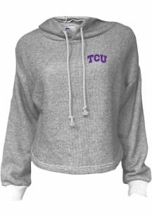 TCU Horned Frogs Womens Grey Coastal Terry Hooded Sweatshirt