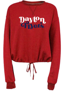 Dayton Flyers Womens Red Cinch Bottom Crew Sweatshirt