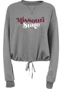 Missouri State Bears Womens Grey Cinch Bottom Crew Sweatshirt