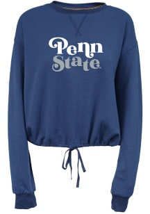 Penn State Nittany Lions Womens Navy Blue Cinch Bottom Crew Sweatshirt