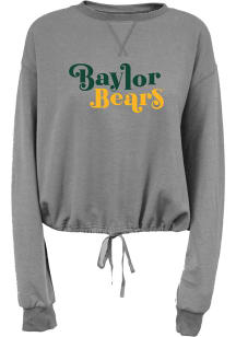 Baylor Bears Womens Grey Cinch Bottom Crew Sweatshirt