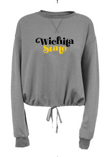 Wichita State Shockers Womens Grey Cinch Bottom Crew Sweatshirt