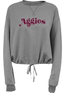 Texas A&amp;M Aggies Womens Grey Cinch Bottom Crew Sweatshirt