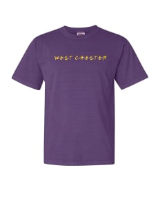 West Chester Golden Rams Womens Purple Wordmark Dots Short Sleeve T-Shirt