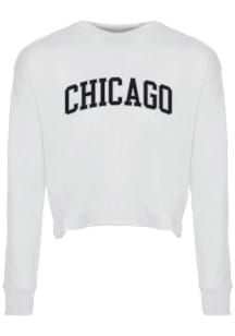 Chicago Womens White College Font LS Tee