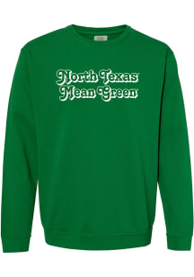 North Texas Mean Green Womens Green Retro Shadow Crew Sweatshirt
