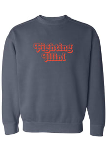 Womens Blue Illinois Fighting Illini Retro Shadow Crew Sweatshirt