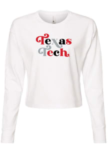 Texas Tech Red Raiders Womens White Funky Font LS Tee