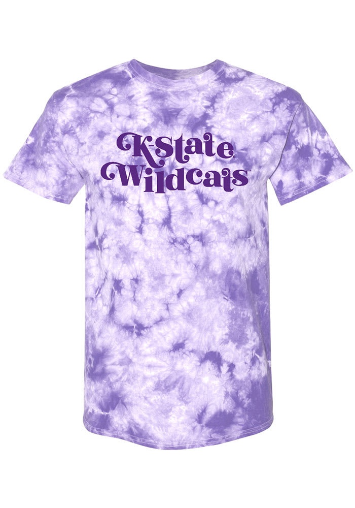 K-State Wildcats Womens Lavender Quinn Tie Dye Short Sleeve T-Shirt