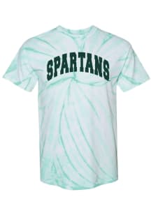 Michigan State Spartans Womens Green Quinn Tie Dye Short Sleeve T-Shirt