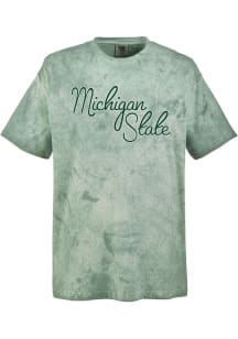 Michigan State Spartans Womens Green Color Blast Short Sleeve T-Shirt