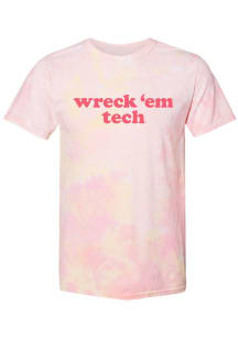 Texas Tech Red Raiders Womens Pink Natasha Tie Dye Short Sleeve T-Shirt